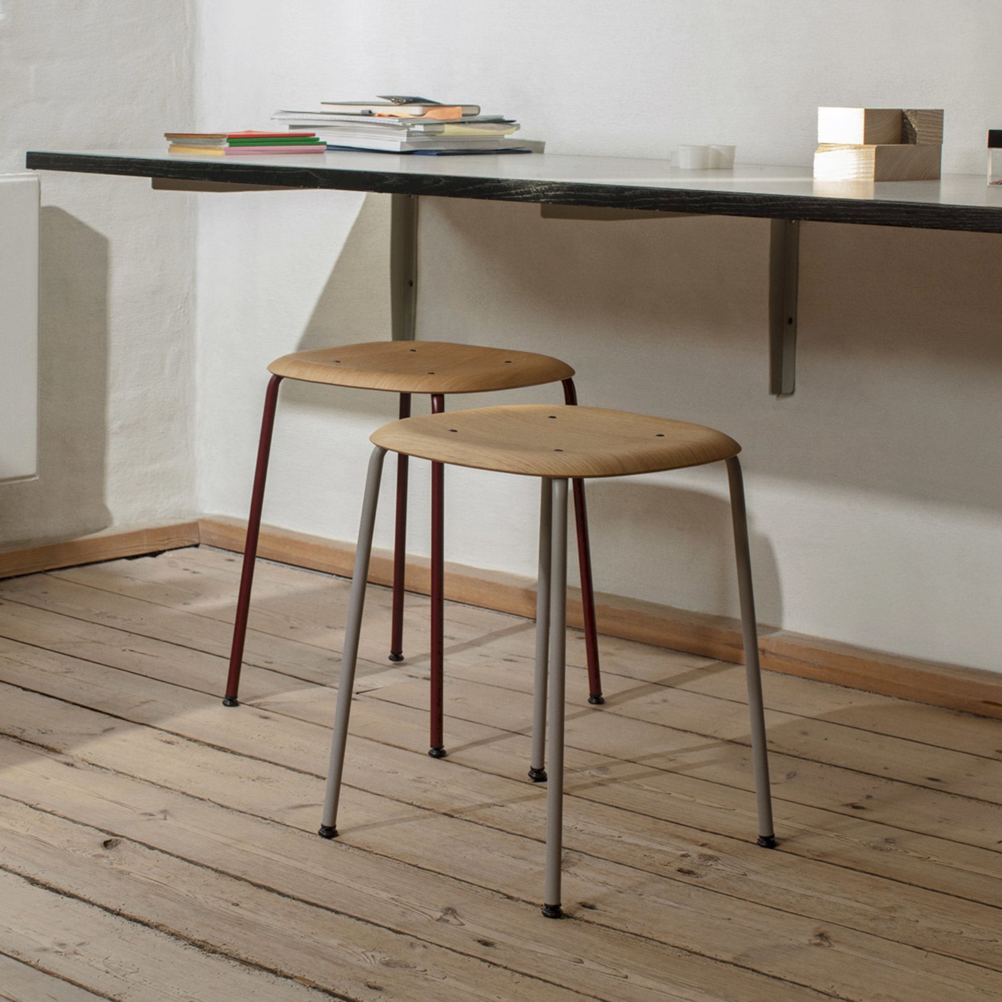 Soft Edge 70 Stool, Oak Seat