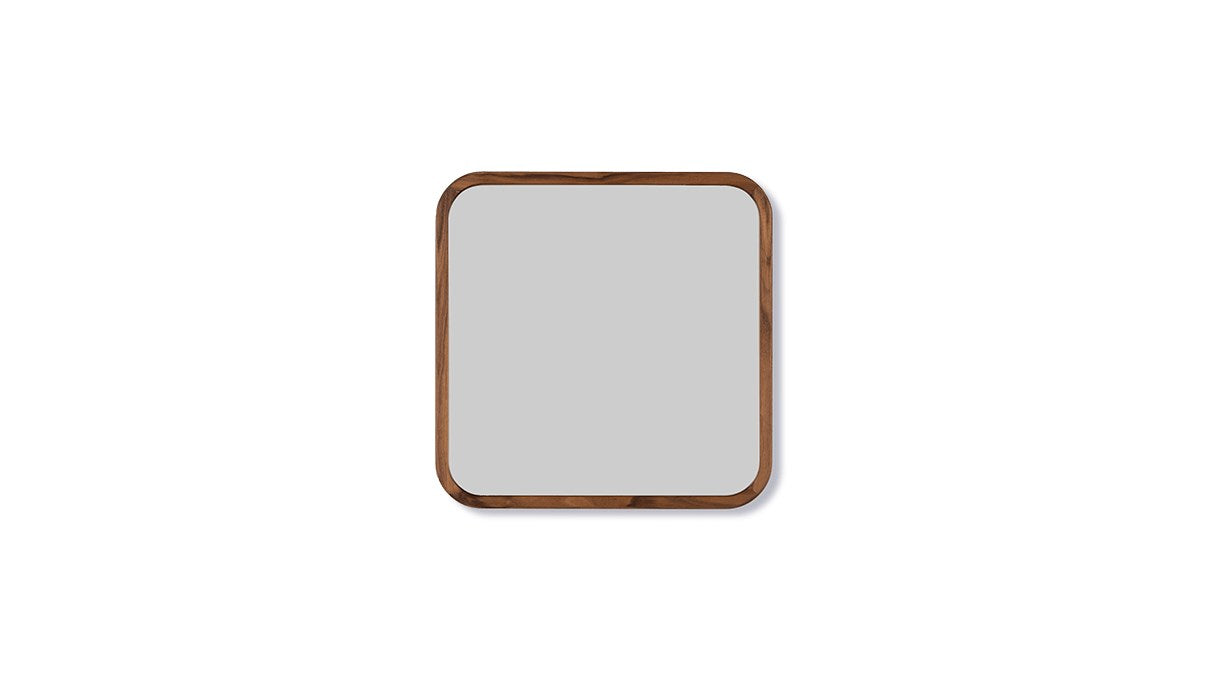 Silhouette Mirror Walnut 70 x 70 cm