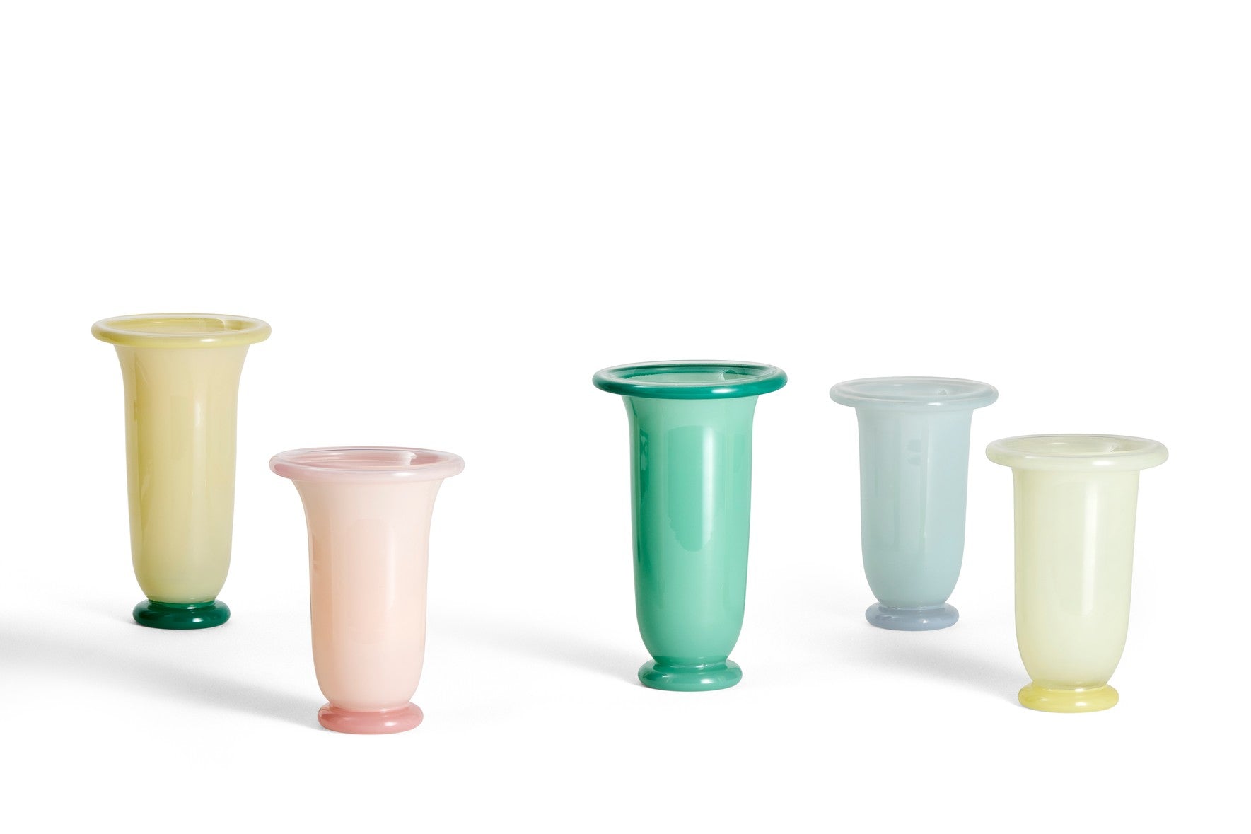 Empire Vase- L, Sand w/ Lemon Rim, Grn B