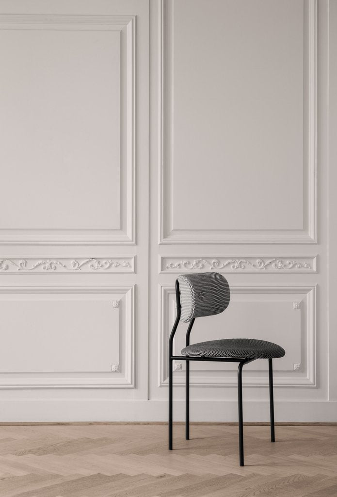 Coco Dining Chair Fully Uphol, Black Bas