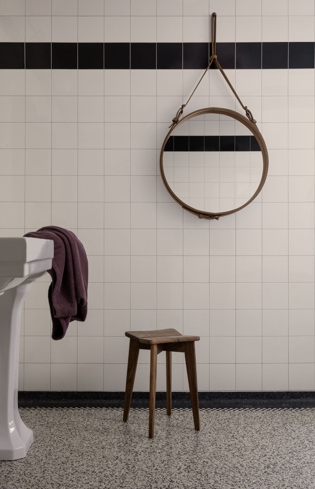 Adnet Mirror Circular - Ø58cm, Saddle