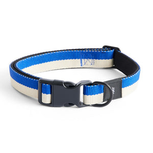 HAY Dogs Collar Flat, M/L - Blue, Off-White