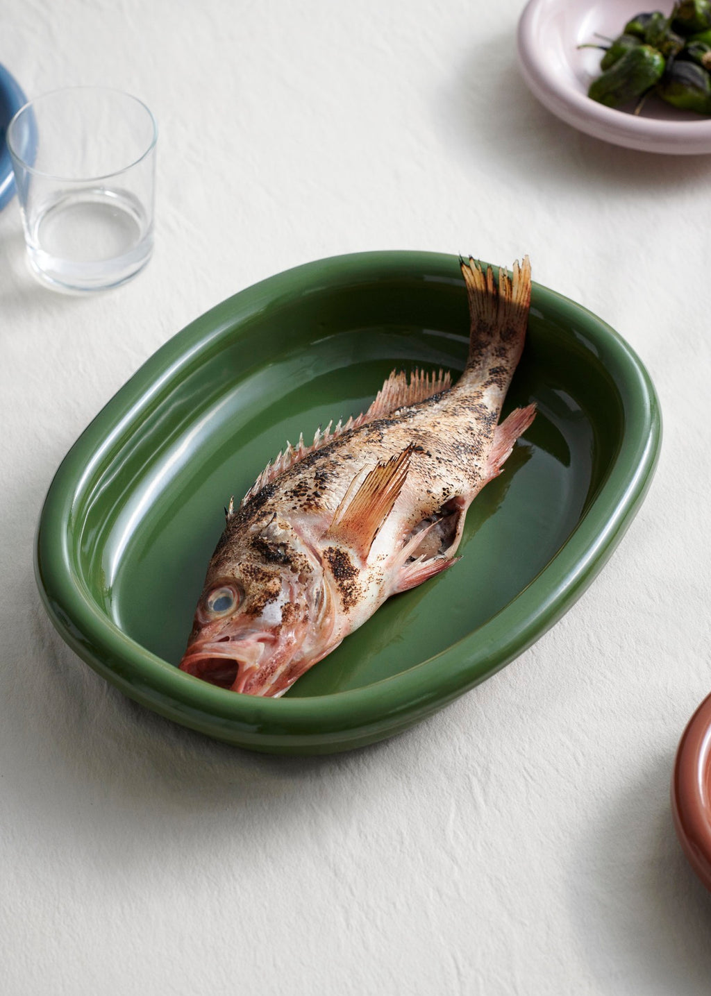 Barro Oval Dish, Large Green