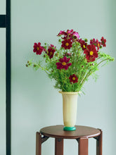 Empire Vase - Large, Sand with Lemon Rim, Green Base